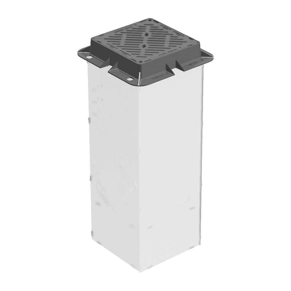 Gatic Slotdrain Boxes 308mm Silt Box c/w Double Triangular Grating
